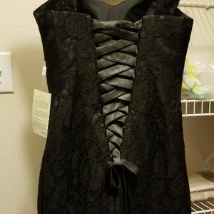 Black Short Lace Dress with Sheer Jacket